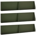 vidaXL Oporný múr 6 ks 100 x 12 x 50 cm Oceľ Olivovo zelená