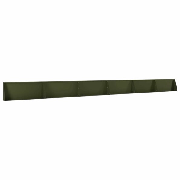 vidaXL Oporný múr 6 ks 100 x 12 x 50 cm Oceľ Olivovo zelená – Obrázok 2