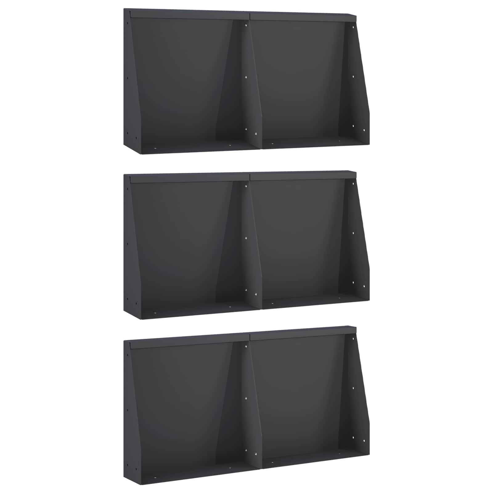 3449142_1.jpg vidaXL Oporný múr 6 ks 40 x 12 x 40 cm Oceľ Čierna – Obrázok 1