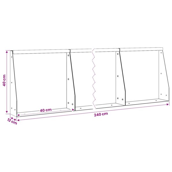 vidaXL Oporný múr 6 ks 40 x 12 x 40 cm Oceľ Čierna – Obrázok 8