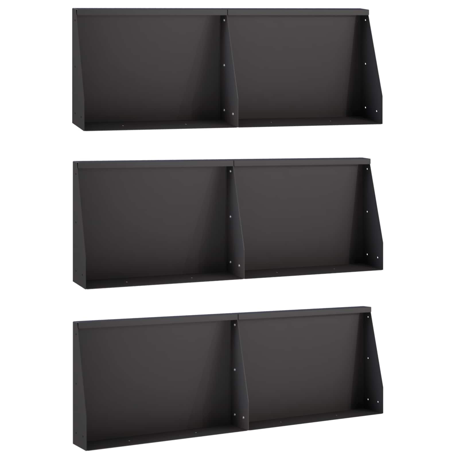 3449163_1.jpg vidaXL Oporný múr 6 ks 60 x 12 x 40 cm Oceľ Čierna – Obrázok 1