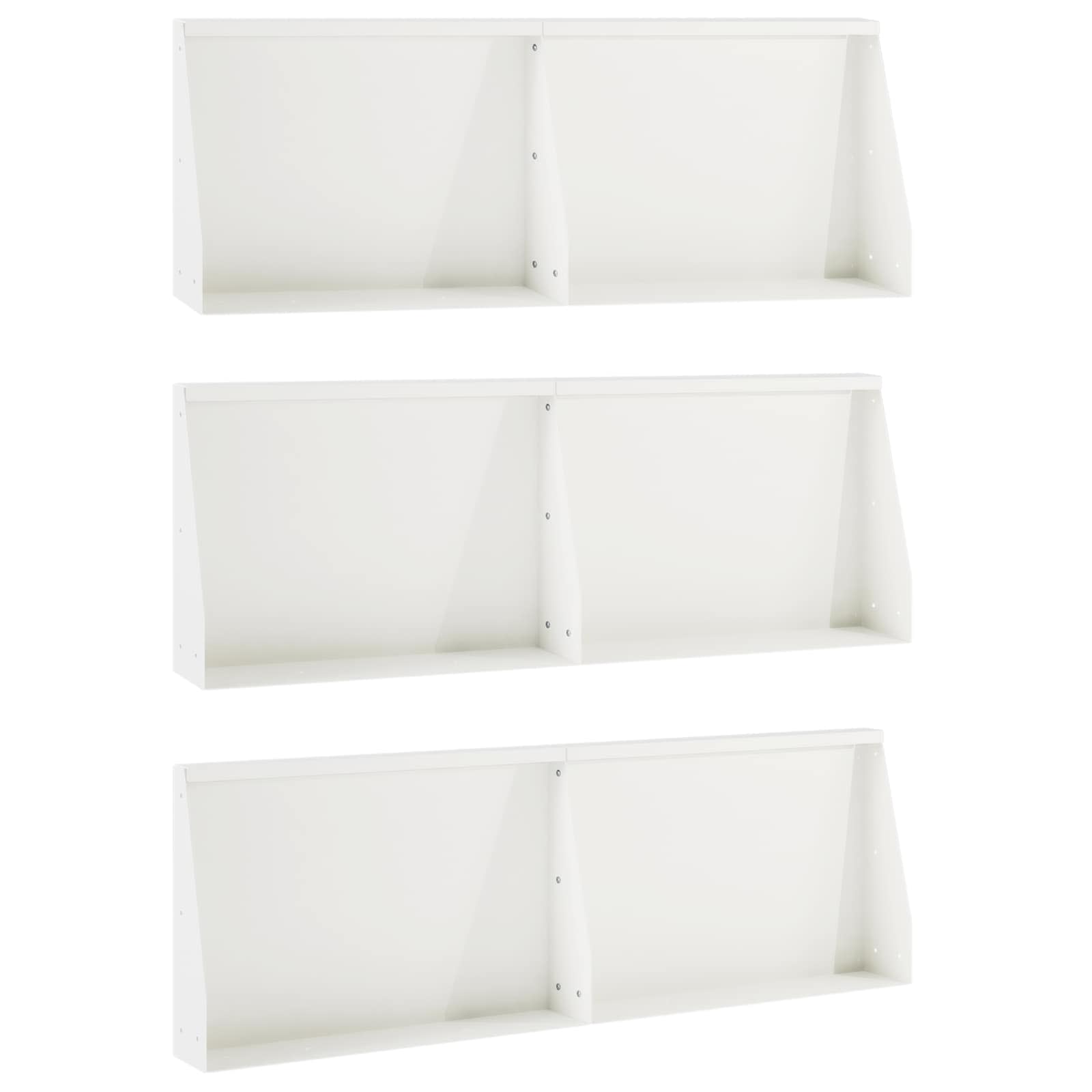 3449171_1.jpg vidaXL Oporný múr 6 ks 60 x 12 x 50 cm Oceľ Biela – Obrázok 1