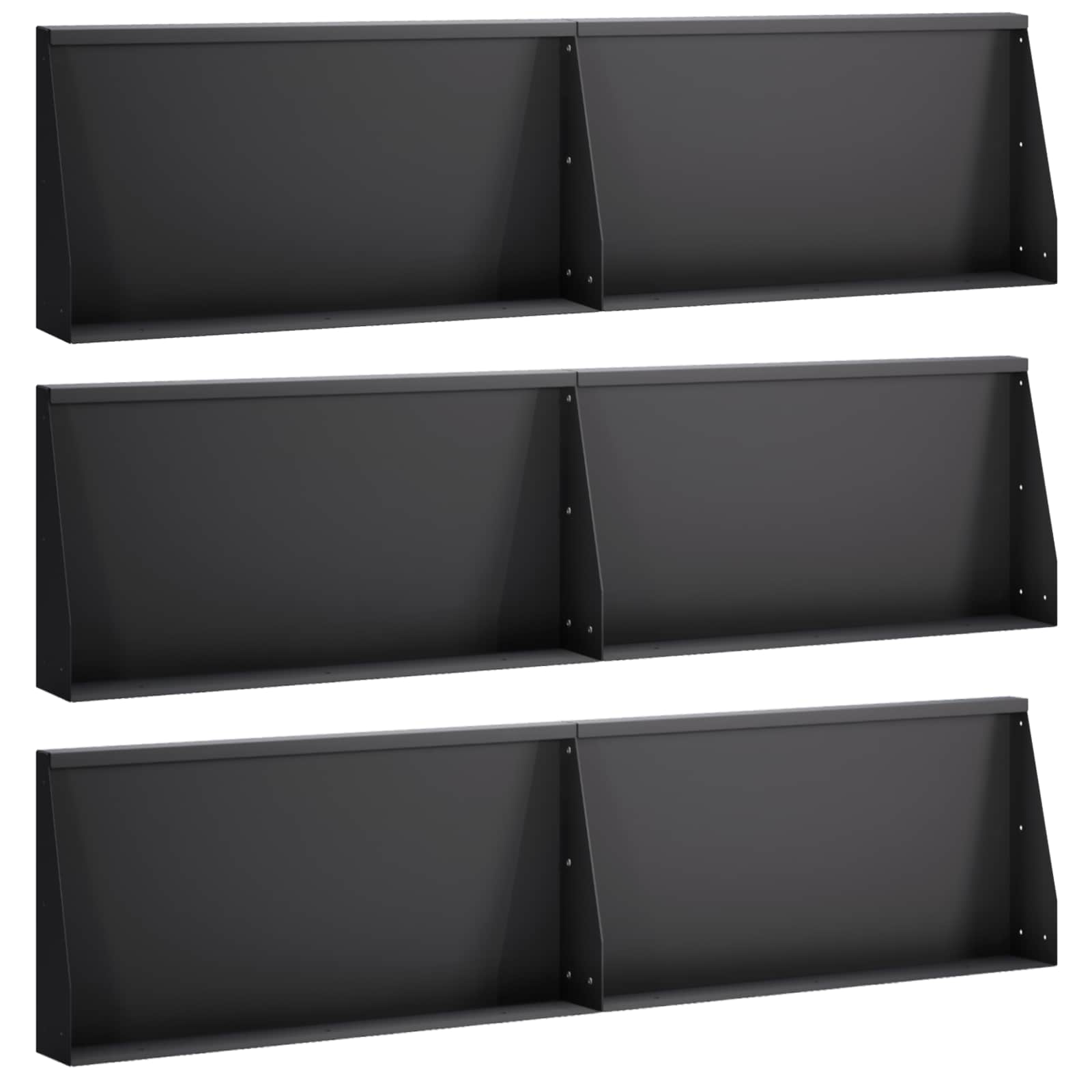 3449184_1.jpg vidaXL Oporný múr 6 ks 80 x 12 x 40 cm Oceľ Čierna – Obrázok 1