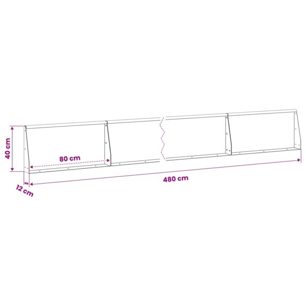 vidaXL Oporný múr 6 ks 80 x 12 x 40 cm Oceľ Biela – Obrázok 8
