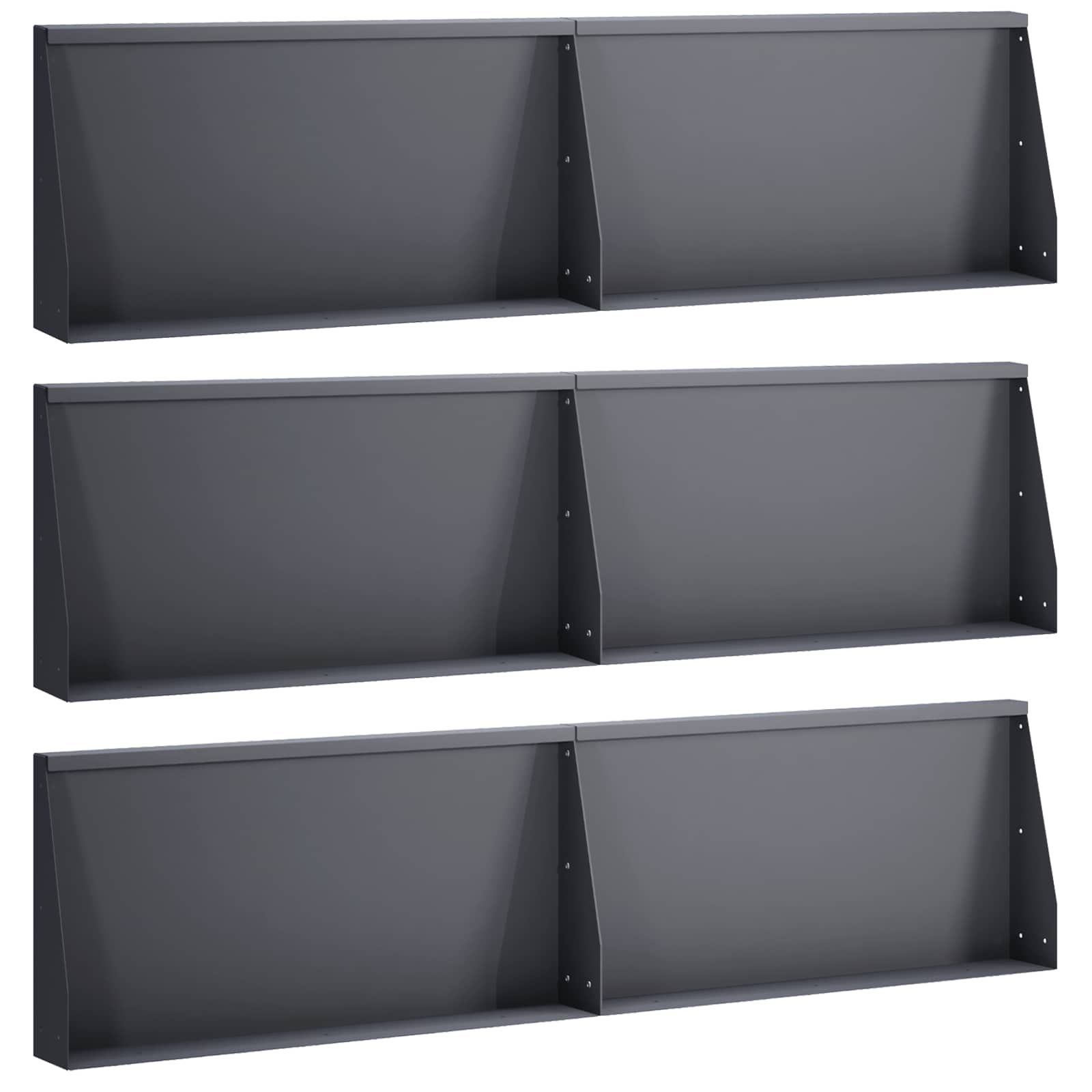 3449186_1.jpg vidaXL Oporný múr 6 ks 80 x 12 x 40 cm Oceľ Antracitová – Obrázok 1