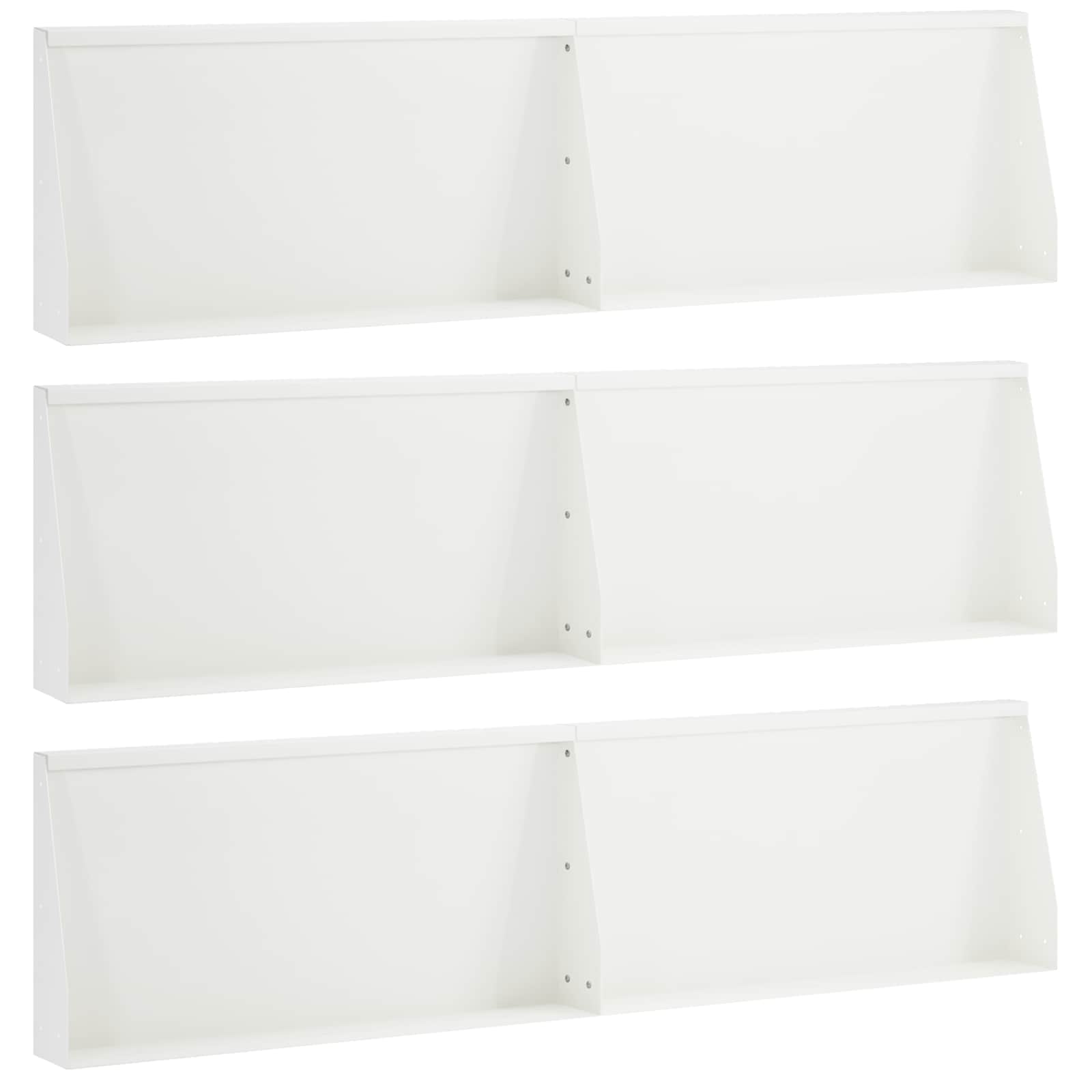 3449192_1.jpg vidaXL Oporný múr 6 ks 80 x 12 x 50 cm Oceľ Biela – Obrázok 1
