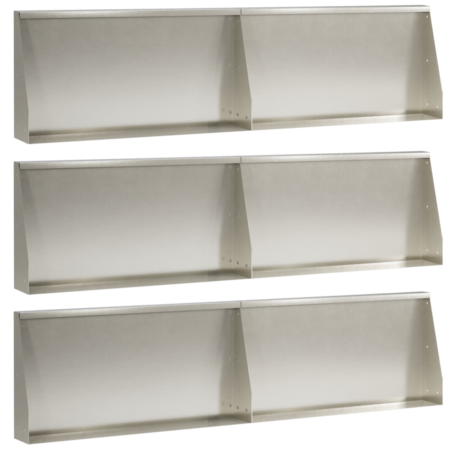 3449195_1.jpg vidaXL Oporný múr 6 ks 80 x 12 x 50 cm Nehrdzavejúca oceľ Strieborná – Obrázok 1