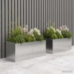 vidaXL Oporný múr 4 ks 100 x 100 x 30 cm Nehrdzavejúca oceľ Strieborná – Obrázok 3