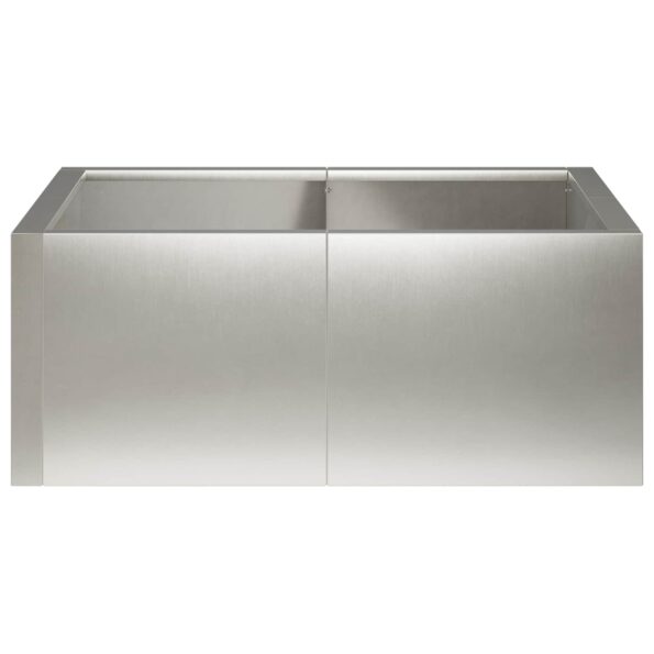 vidaXL Oporný múr 4 ks 100 x 100 x 30 cm Nehrdzavejúca oceľ Strieborná – Obrázok 5