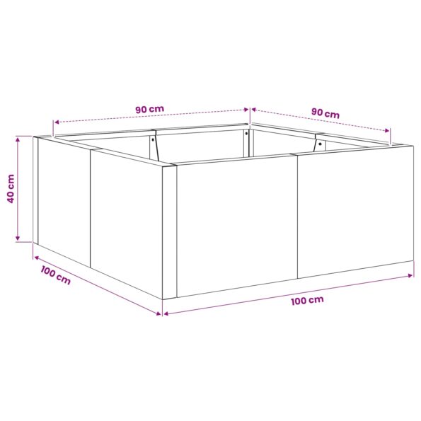 vidaXL Oporný múr 4 ks 100 x 100 x 40 cm Oceľ Biela – Obrázok 8