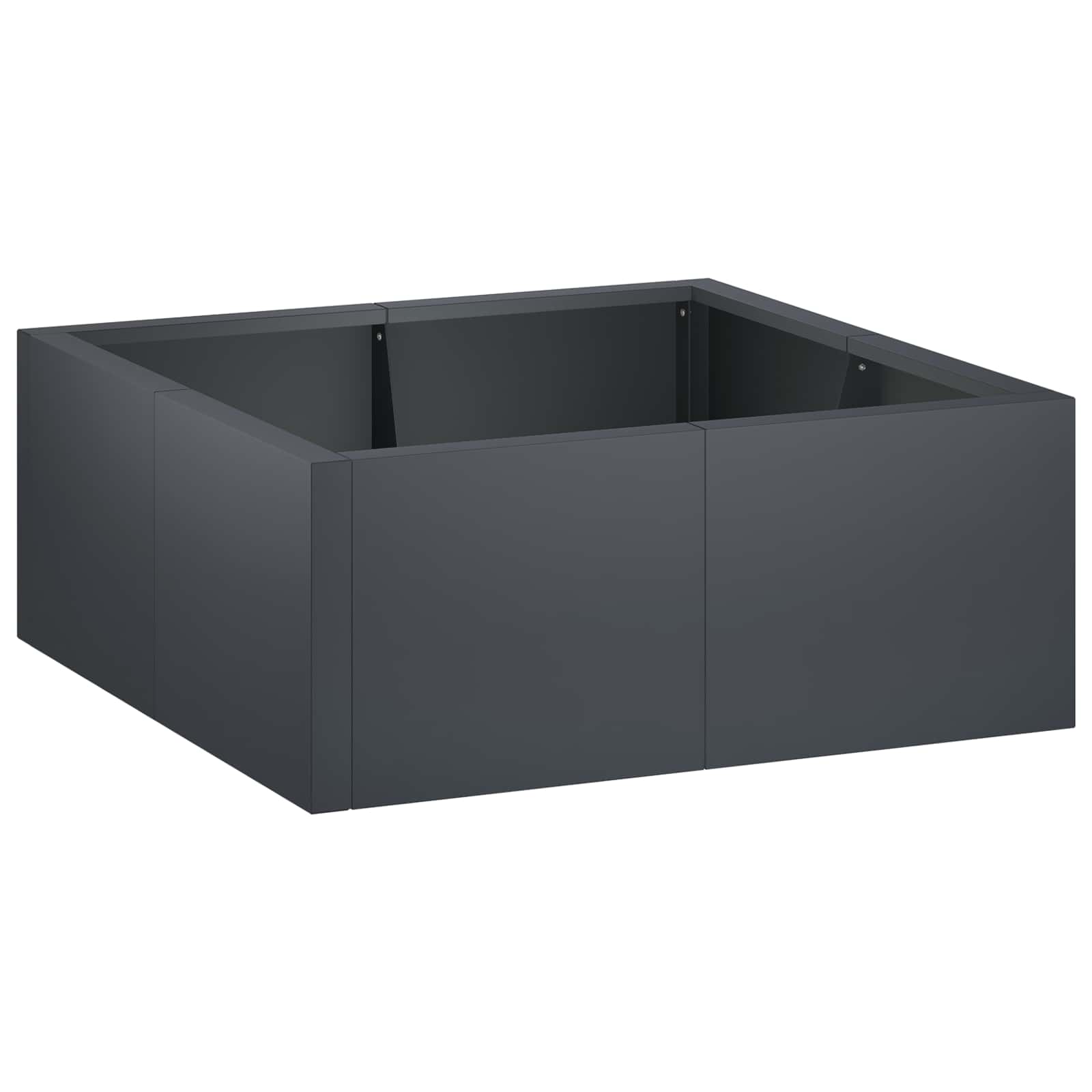 3449214_1.jpg vidaXL Oporný múr 4 ks 100 x 100 x 50 cm Oceľ Antracitová – Obrázok 1