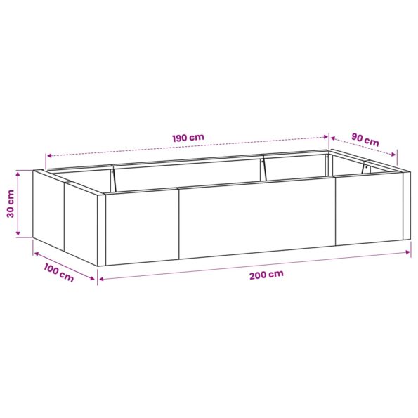 vidaXL Oporný múr 6 ks 200 x 100 x 30 cm Oceľ Čierna – Obrázok 9