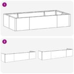 vidaXL Oporný múr 6 ks 200 x 100 x 30 cm Oceľ Antracitová – Obrázok 8