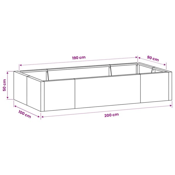 vidaXL Oporný múr 6 ks 200 x 100 x 50 cm Poveternostne odolná oceľ – Obrázok 11