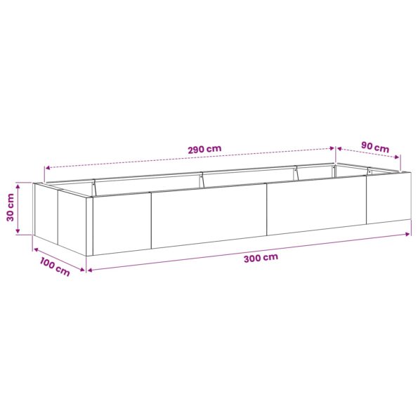 vidaXL Oporný múr 8 ks 300 x 100 x 30 cm Poveternostne odolná oceľ – Obrázok 11