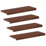 vidaXL Schodový rošt 4 ks 80 x 25 x 2 cm Tmavohnedá – Obrázok 2