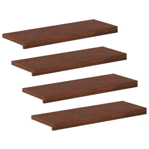 vidaXL Schodový rošt 4 ks 80 x 25 x 2 cm Tmavohnedá – Obrázok 2