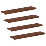 vidaXL Schodový rošt 4 ks 110 x 30 x 2 cm Tmavohnedá – Obrázok 2