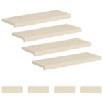 vidaXL Schodový rošt 8 ks 70 x 30 x 2 cm Biela Masívne dubové drevo – Obrázok 2