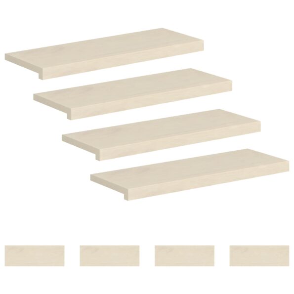 vidaXL Schodový rošt 8 ks 70 x 30 x 2 cm Biela Masívne dubové drevo – Obrázok 2