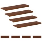 vidaXL Schodový rošt 8 ks 90 x 25 x 2 cm Tmavohnedá – Obrázok 2