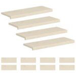 vidaXL Schodový rošt 12 ks 80 x 30 x 2 cm Biela Masívne dubové drevo – Obrázok 2