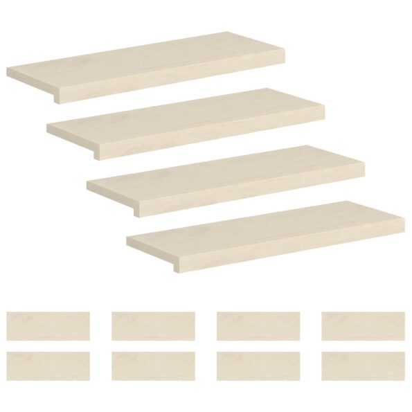 vidaXL Schodový rošt 12 ks 80 x 30 x 2 cm Biela Masívne dubové drevo – Obrázok 2