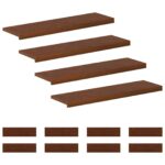 vidaXL Schodový rošt 12 ks 90 x 30 x 2 cm Tmavohnedá – Obrázok 2