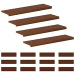 vidaXL Schodový rošt 16 ks 90 x 25 x 2 cm Tmavohnedá – Obrázok 2