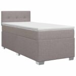 vidaXL Posteľ boxspring s matracom Sivohnedá 90 x 190 cm Látka – Obrázok 2