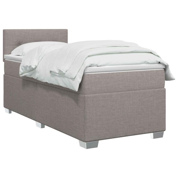 vidaXL Posteľ boxspring s matracom Sivohnedá 90 x 190 cm Látka – Obrázok 3