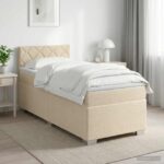 vidaXL Posteľ boxspring s matracom Krémová 90 x 190 cm Látka – Obrázok 11