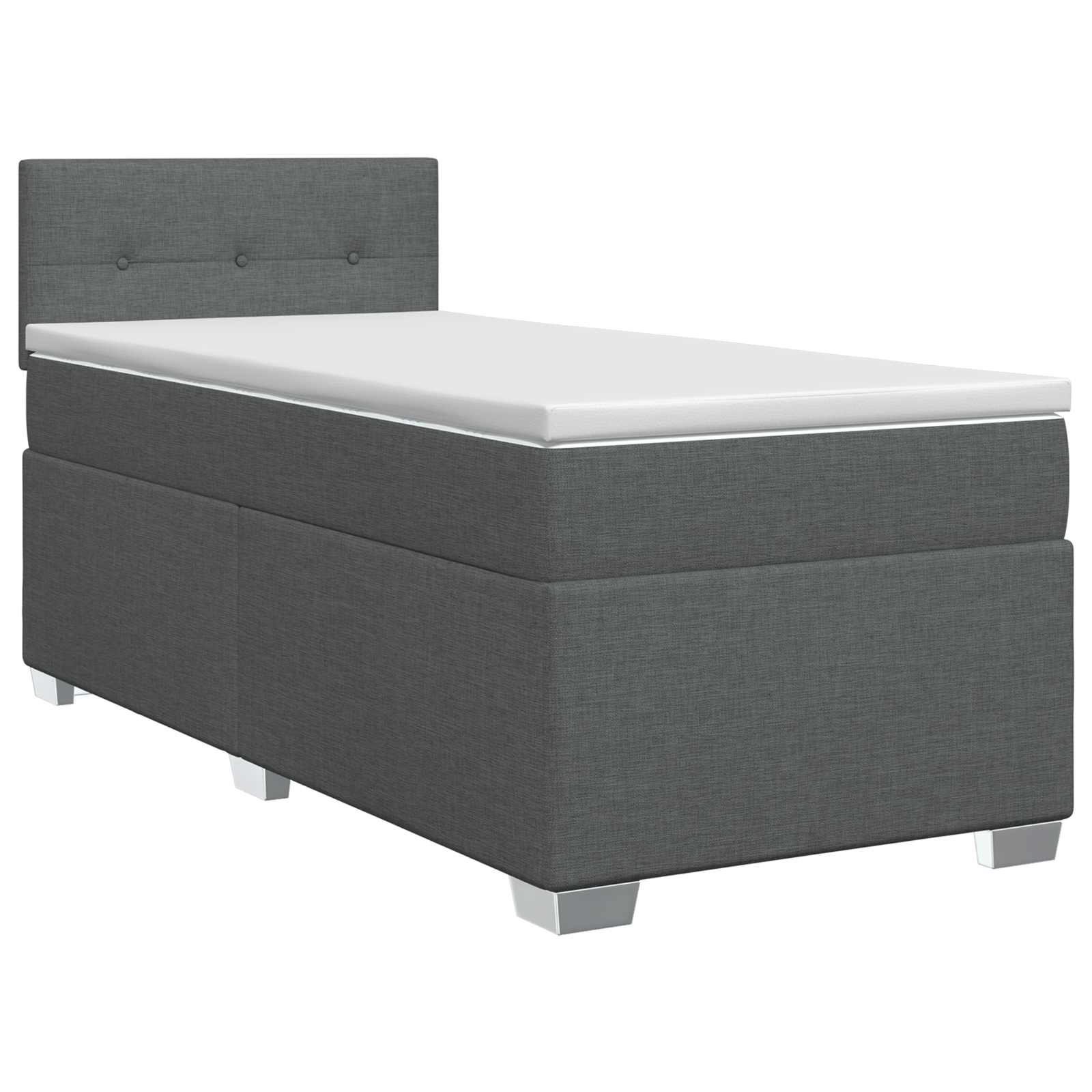 3450391_1.jpg vidaXL Posteľ boxspring s matracom Tmavosivá 90 x 200 cm Látka – Obrázok 1