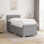 vidaXL Posteľ boxspring s matracom Svetlosivá 100 x 200 cm Látka