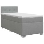 vidaXL Posteľ boxspring s matracom Svetlosivá 100 x 200 cm Látka – Obrázok 2