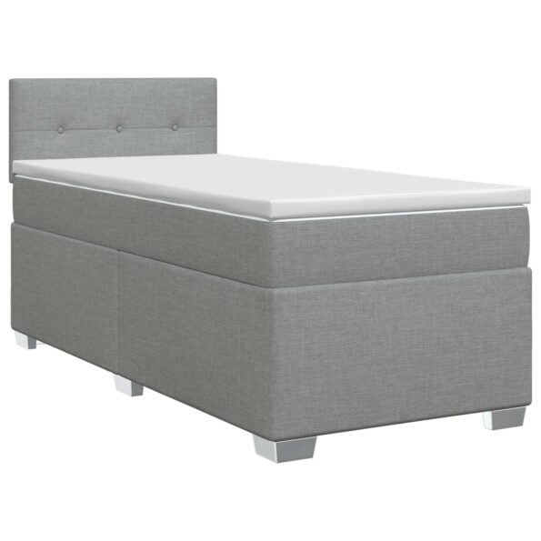 vidaXL Posteľ boxspring s matracom Svetlosivá 100 x 200 cm Látka – Obrázok 2