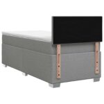 vidaXL Posteľ boxspring s matracom Svetlosivá 100 x 200 cm Látka – Obrázok 8