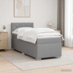vidaXL Posteľ boxspring s matracom Svetlosivá 100 x 200 cm Látka