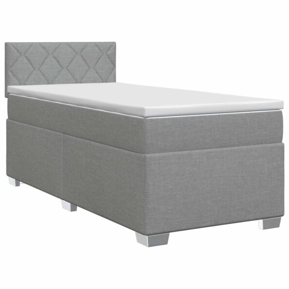 vidaXL Posteľ boxspring s matracom Svetlosivá 100 x 200 cm Látka – Obrázok 2