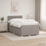 vidaXL Posteľ boxspring s matracom Sivohnedá 120 x 190 cm Látka
