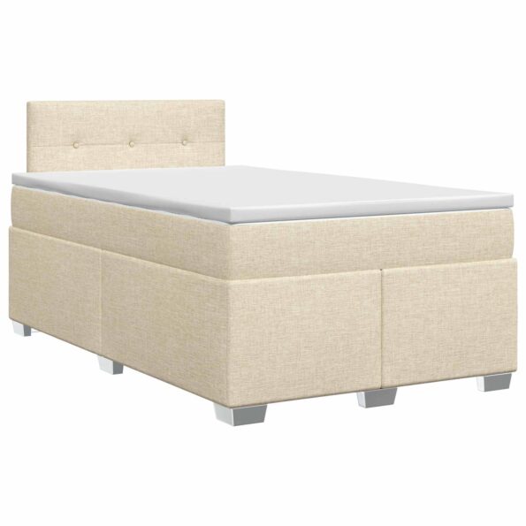 vidaXL Posteľ boxspring s matracom Krémová 120 x 190 cm Látka – Obrázok 2