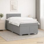 vidaXL Posteľ boxspring s matracom Svetlosivá 120 x 190 cm Látka
