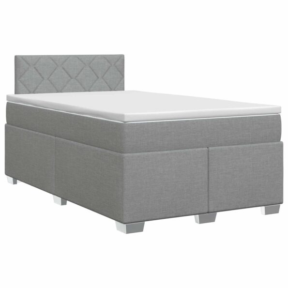 vidaXL Posteľ boxspring s matracom Svetlosivá 120 x 190 cm Látka – Obrázok 2