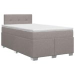 vidaXL Posteľ boxspring s matracom Sivohnedá 120 x 200 cm Látka – Obrázok 2