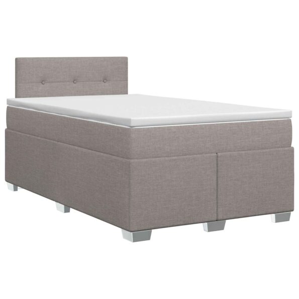 vidaXL Posteľ boxspring s matracom Sivohnedá 120 x 200 cm Látka – Obrázok 2