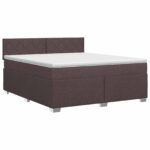 vidaXL Posteľ boxspring s matracom Tmavohnedá 140 x 190 cm Látka – Obrázok 2