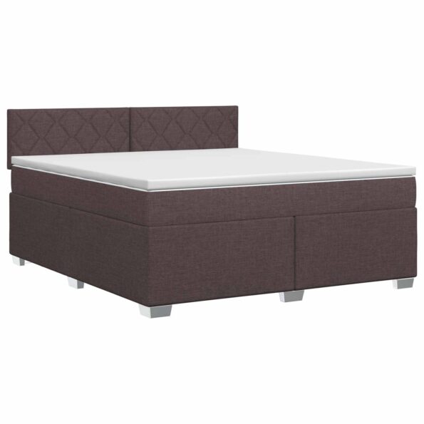 vidaXL Posteľ boxspring s matracom Tmavohnedá 140 x 190 cm Látka – Obrázok 2