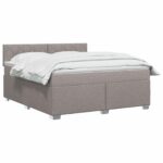 vidaXL Posteľ boxspring s matracom Sivohnedá 140 x 190 cm Látka – Obrázok 3