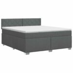 vidaXL Posteľ boxspring s matracom Tmavosivá 140 x 200 cm Látka – Obrázok 2