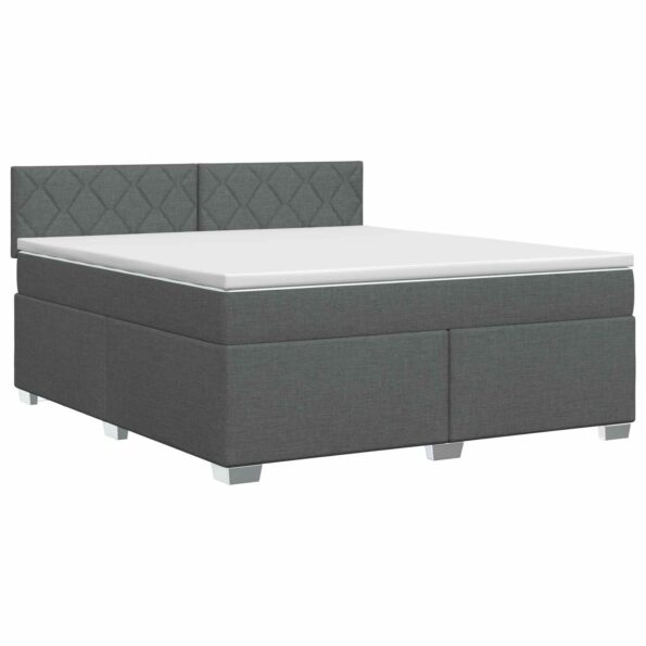 vidaXL Posteľ boxspring s matracom Tmavosivá 140 x 200 cm Látka – Obrázok 2